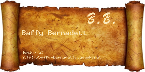 Baffy Bernadett névjegykártya